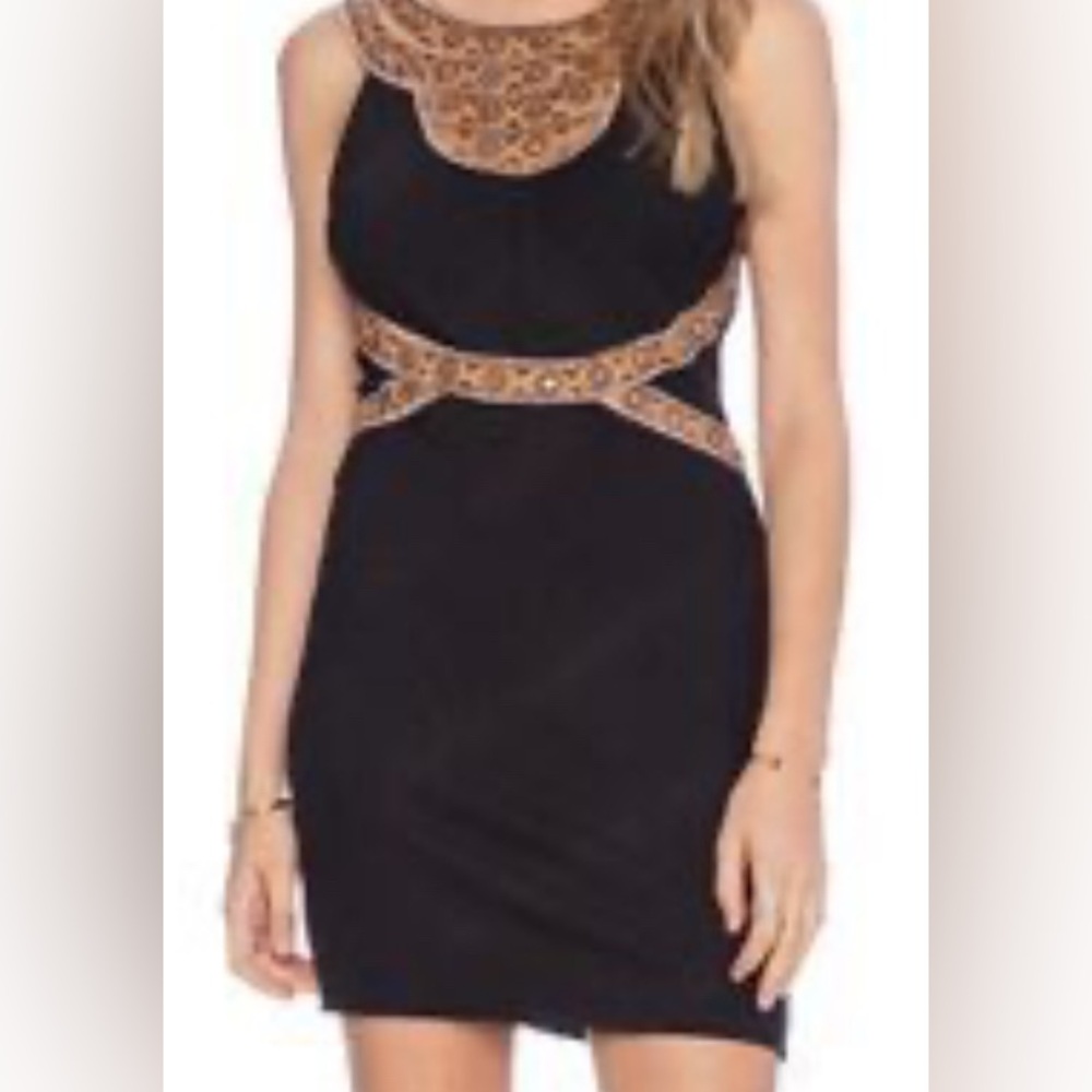 Free People Nefertiti Ribbed Boho Mini BodyCon Dress Size Extra Small/XS